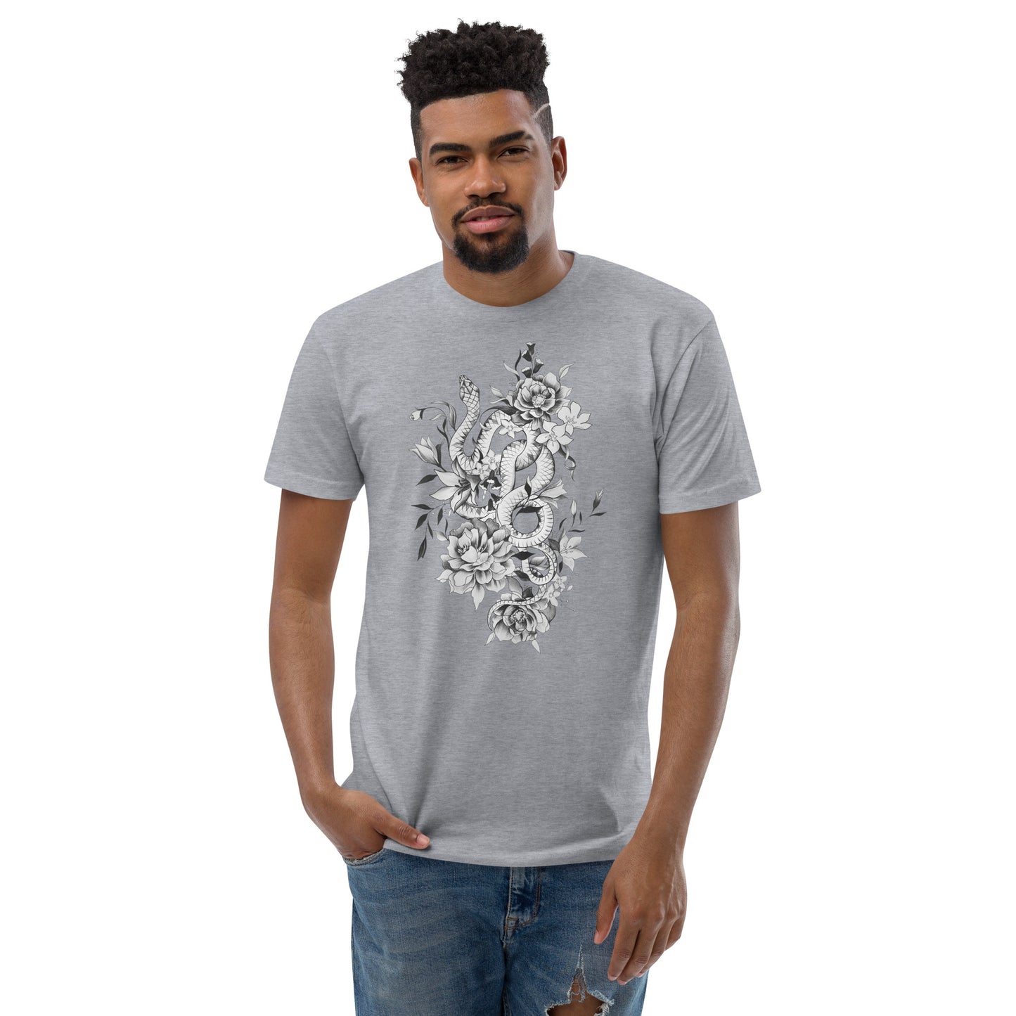 Snake and Roses Short Sleeve T-shirt