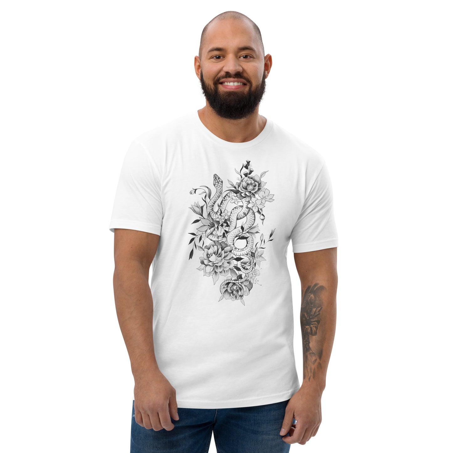 Snake and Roses Short Sleeve T-shirt